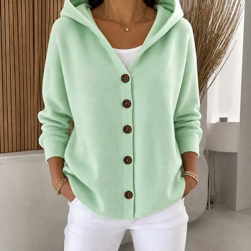 Hannah | Hooded Button-Front Sweater