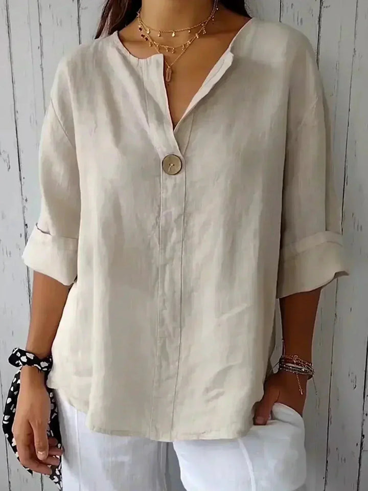Rhian | Linen V-Neck Blouse
