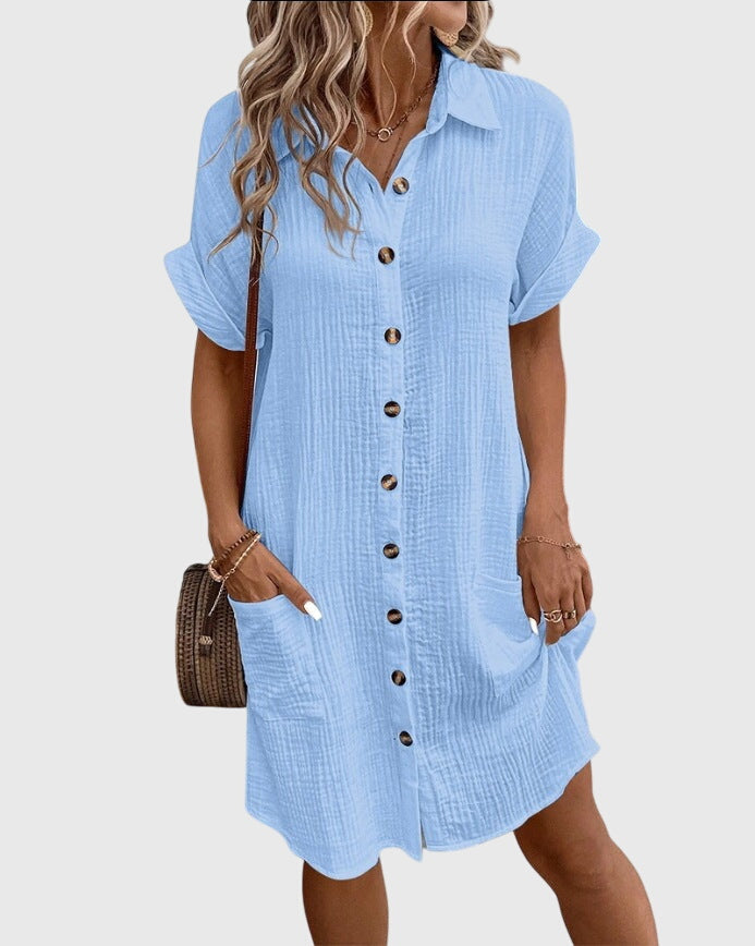 Harper | Women's Button-Down Shirt Dress with Pockets