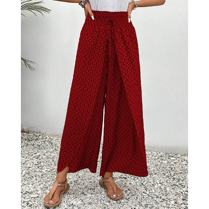 Evelyn | Geometric Print Wide-Leg Trousers
