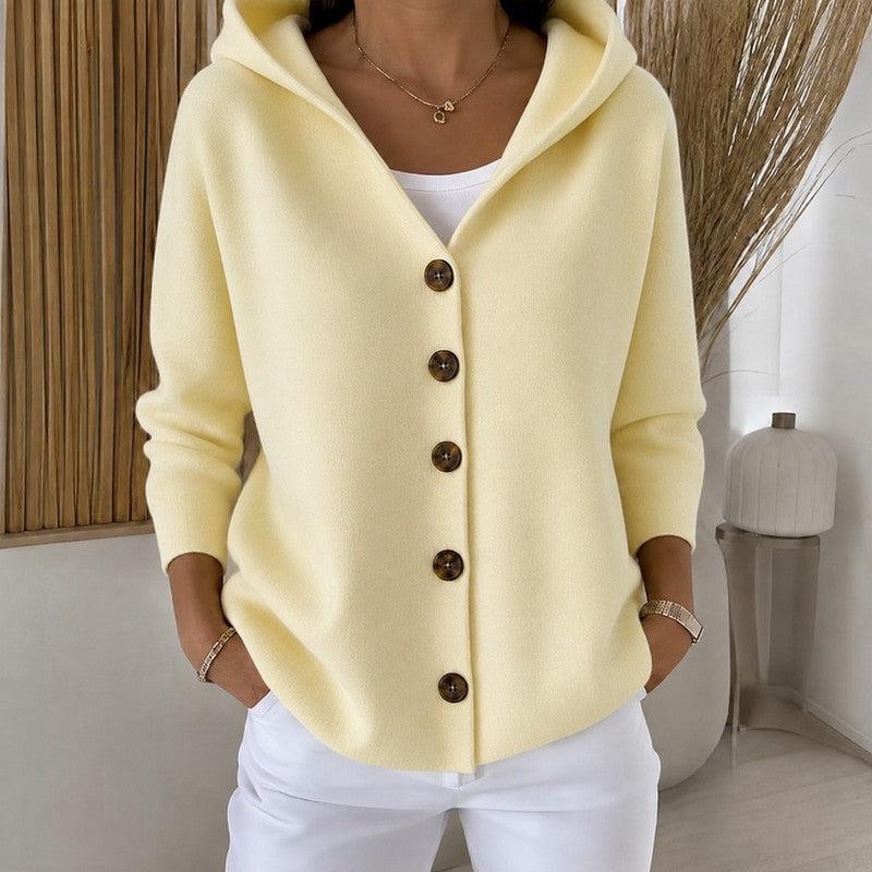 Hannah | Hooded Button-Front Sweater