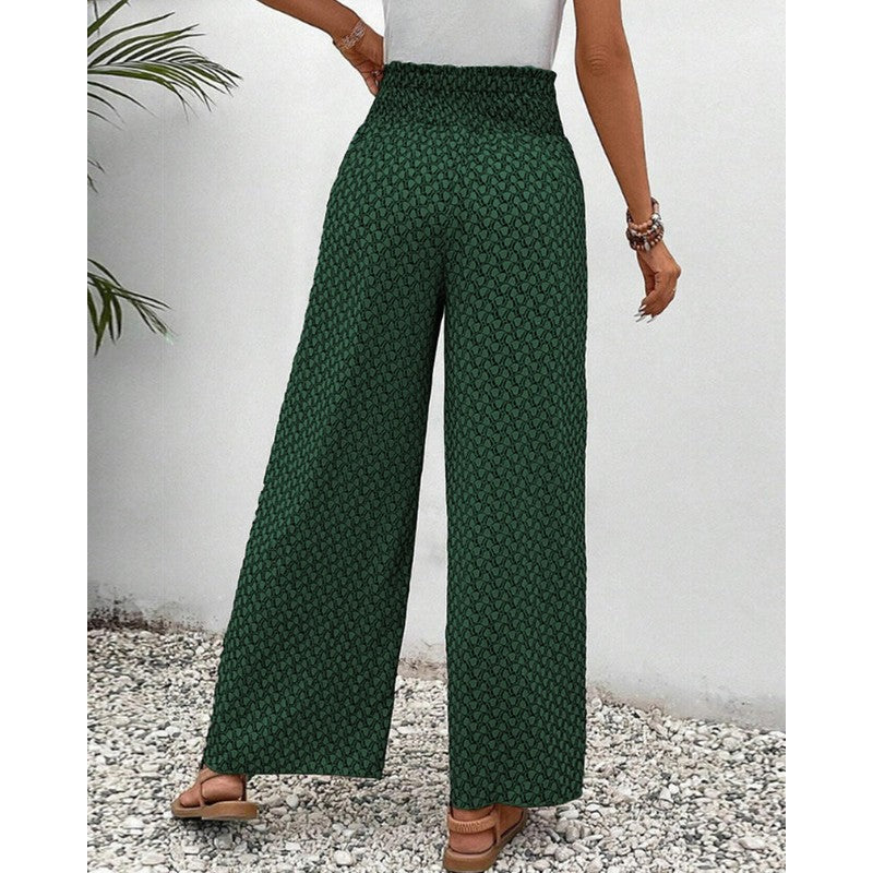 Evelyn | Geometric Print Wide-Leg Trousers