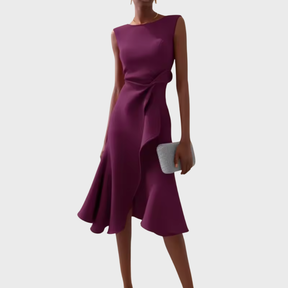 Scarlett | Draped Asymmetric Midi Dress