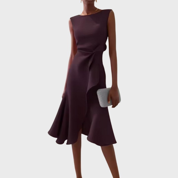 Scarlett | Draped Asymmetric Midi Dress