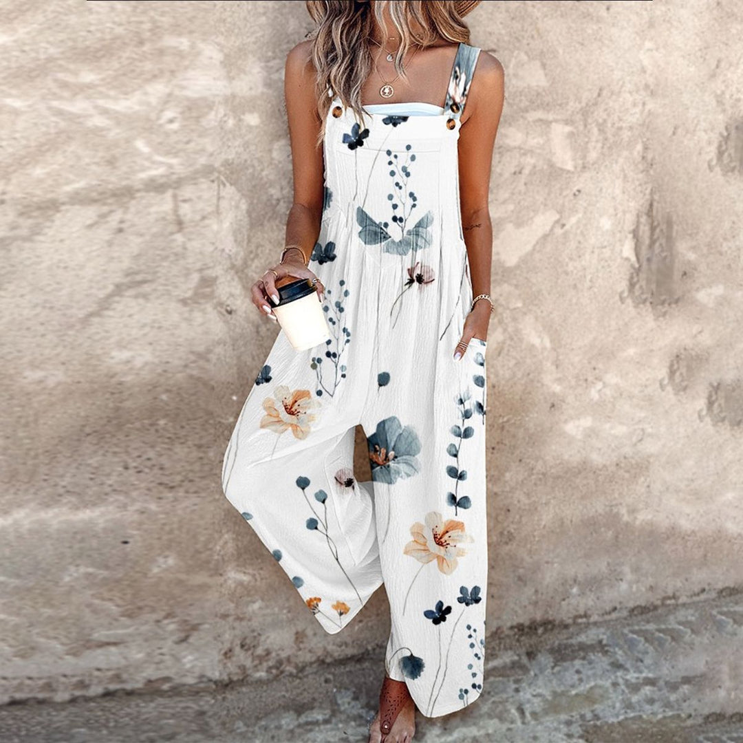 Joan | Floral Pinafore Midi Dress