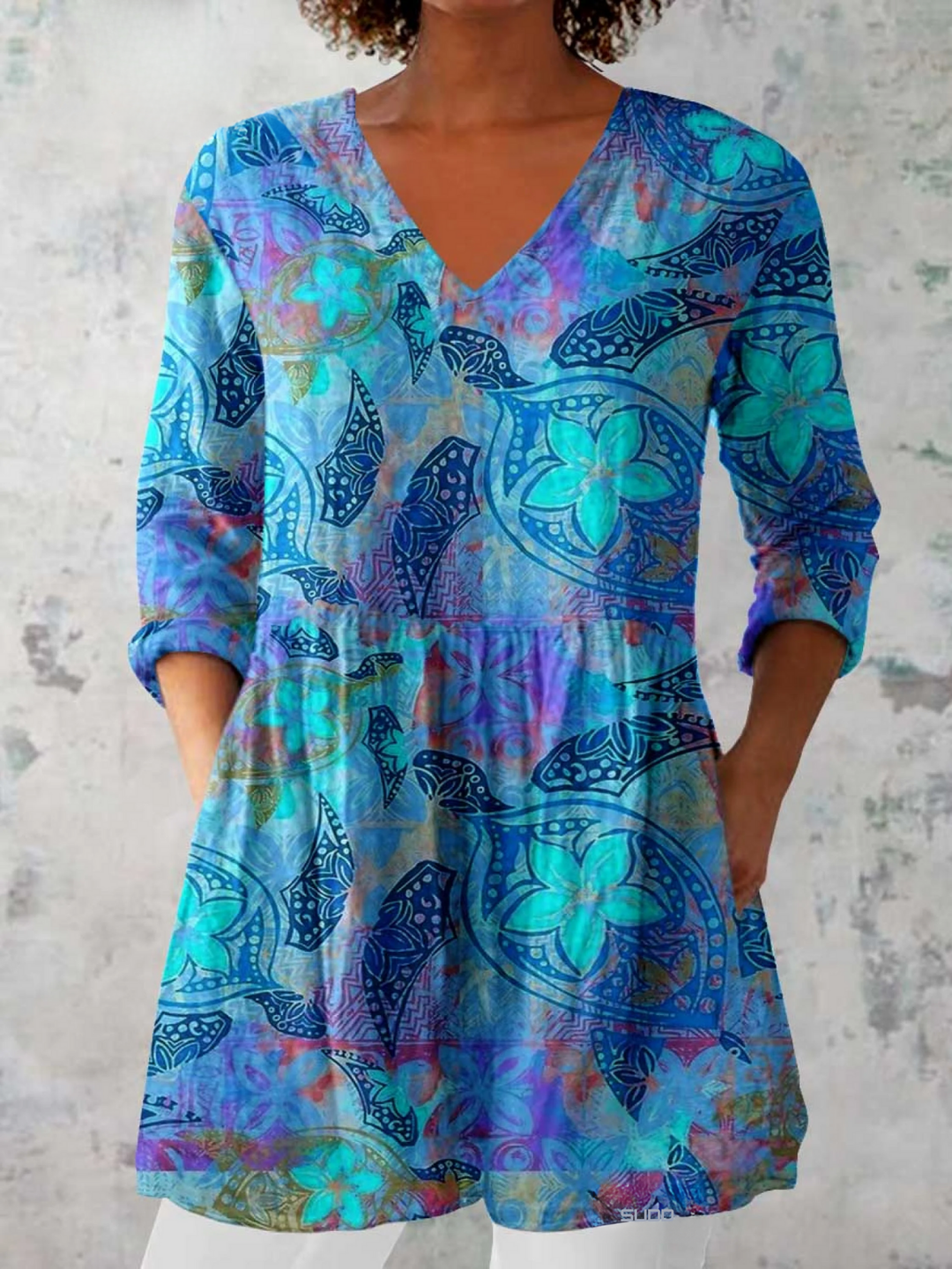 Celia | Abstract Print Tunic Blouse