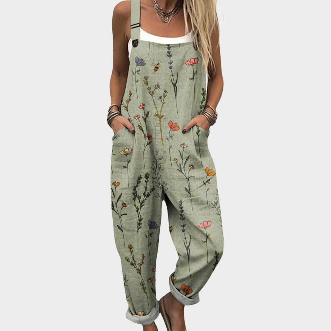 Gerty | Botanical Print Wide Leg Jumpsuit