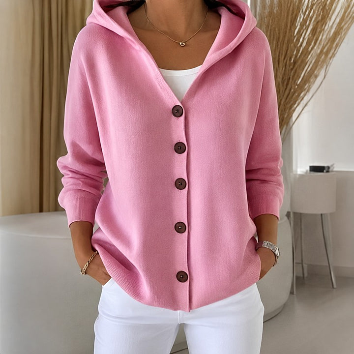Hannah | Hooded Button-Front Sweater