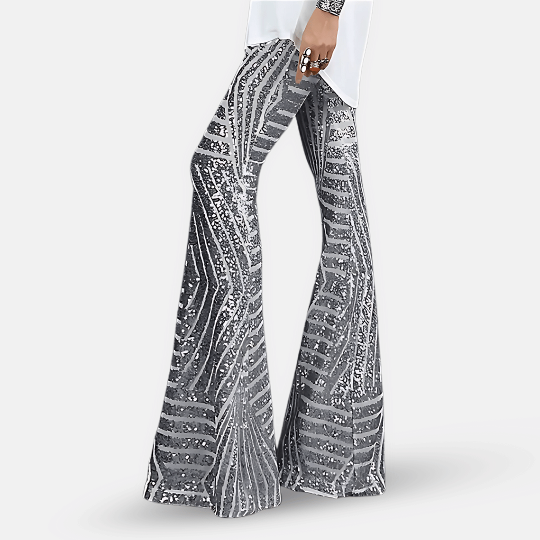 Aubrey | Women’s Sequin High Waist Flare Pants