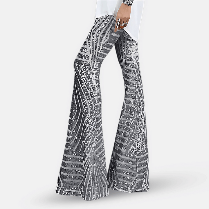 Aubrey | Women’s Sequin High Waist Flare Pants