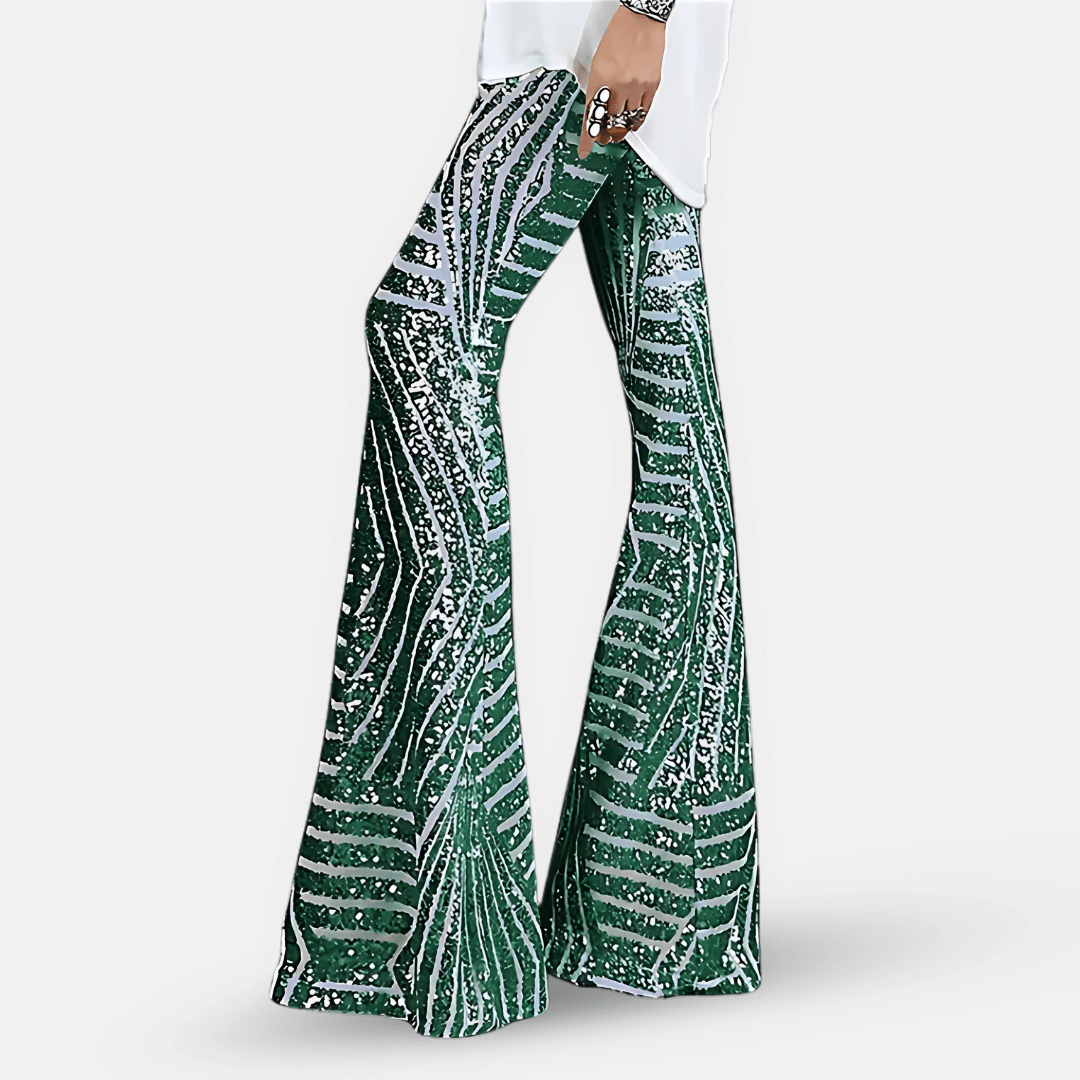 Aubrey | Women’s Sequin High Waist Flare Pants