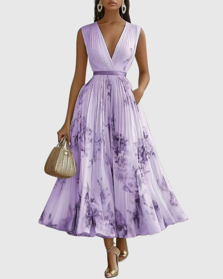 Rowella | Elegant Pleated Maxi Dress