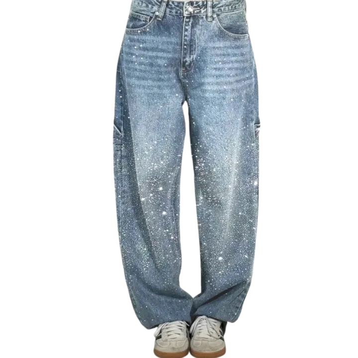 Amber | Women’s Rhinestone Embellished Flared Jeans