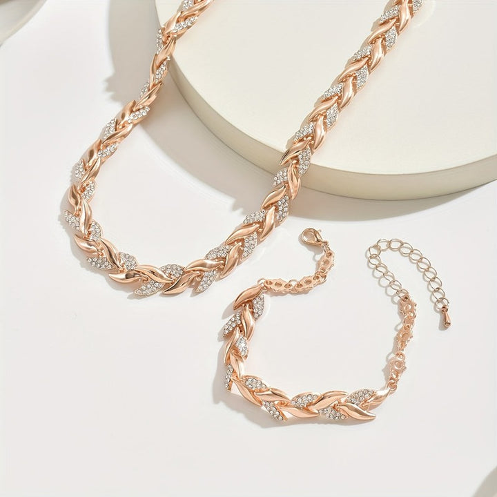 Clara | Chevron-Link Rhinestone Jewellery Set