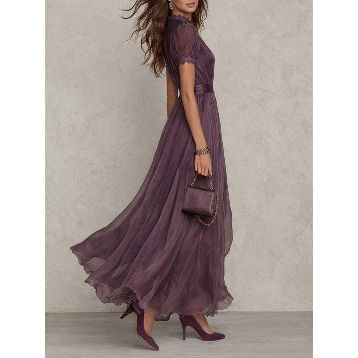 Sara | Trimmed A-Line Maxi Dress