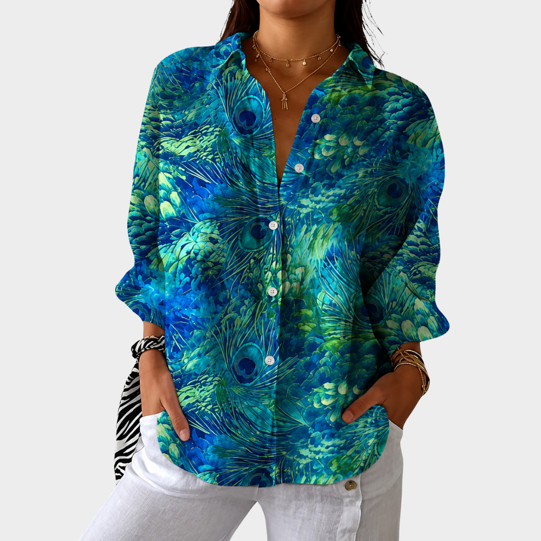 Maisy | Abstract Feather Print Blouse