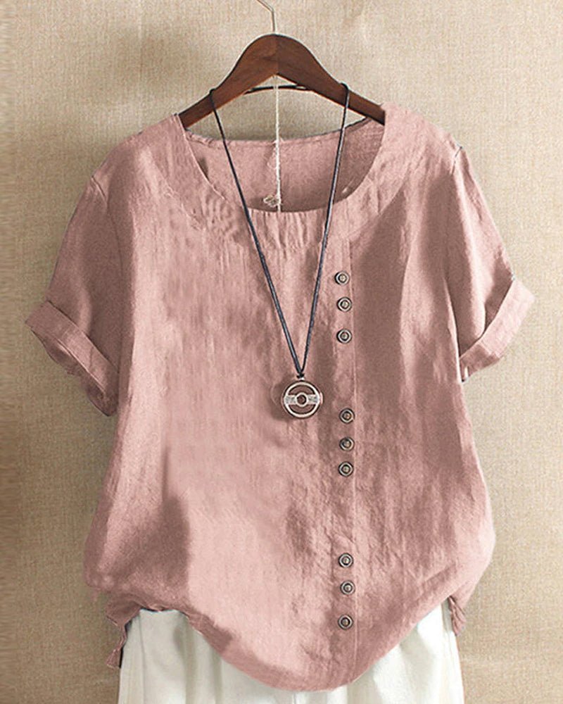 Daphne | Asymmetric Button Relaxed Top