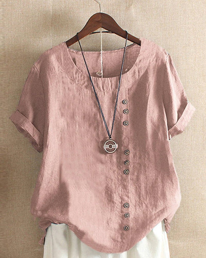 Daphne | Asymmetric Button Relaxed Top