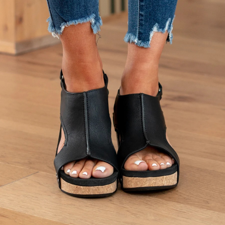 Lydia | Suede Wedge Sandals