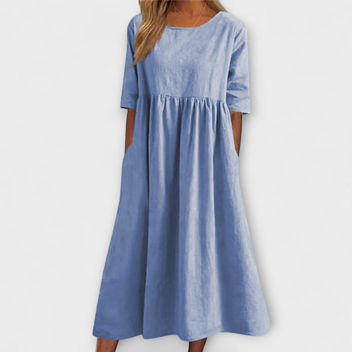 Claire | Women's Half Sleeve Empire Waist Midi Dress