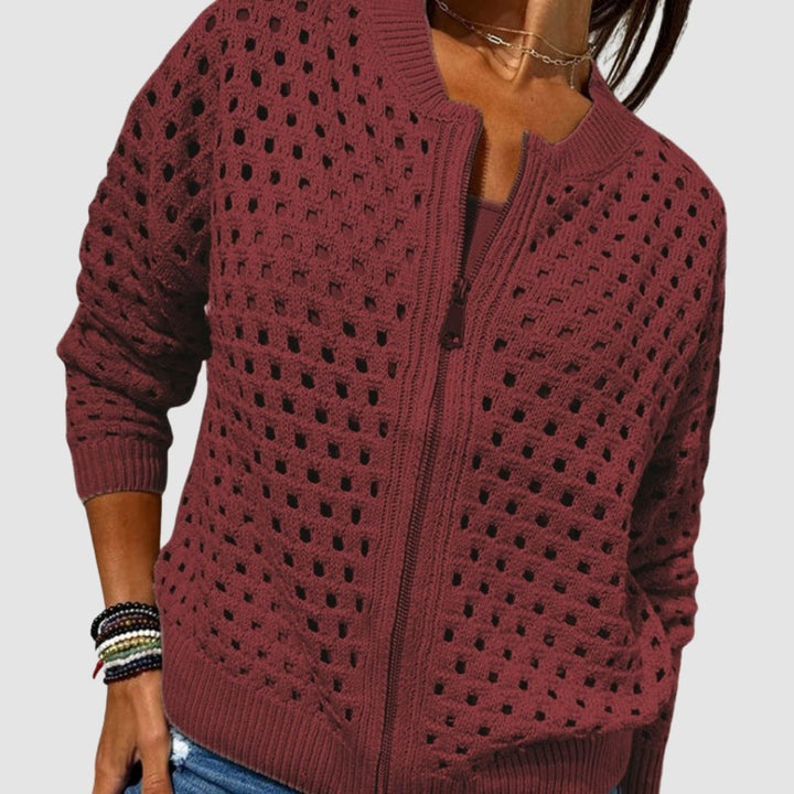 Cyndie | Long-Sleeve Zip-Front Cardigan
