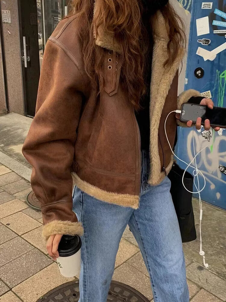 Penelope | Women's Shearling Aviator Jacket