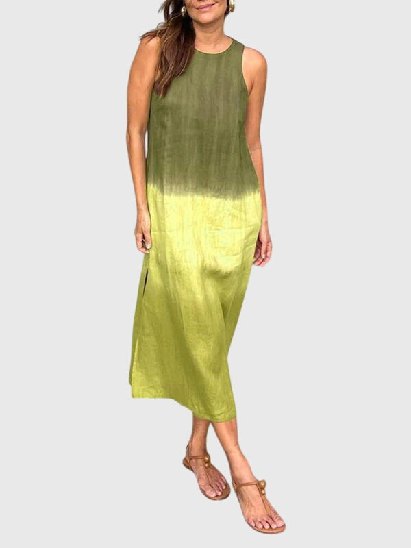 Lillian | Women's Sleeveless Ombre Gradient Midi Dress