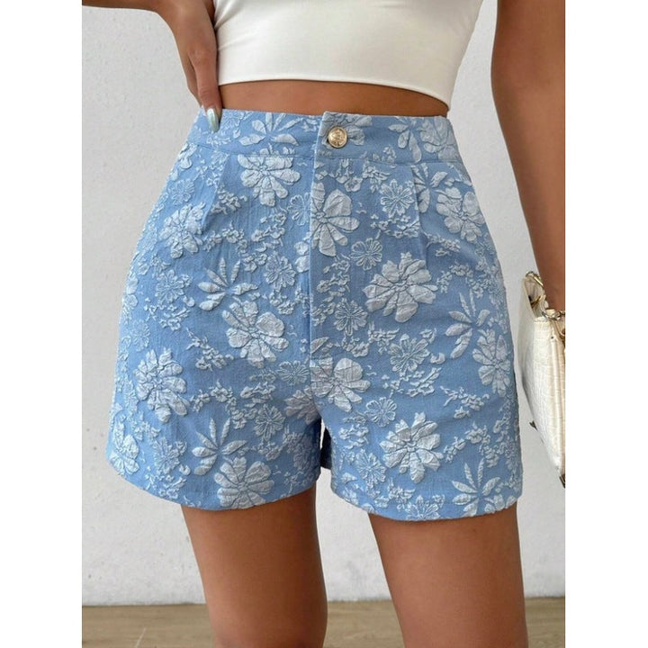 Lucia | High-Waisted Shorts with Floral Pattern