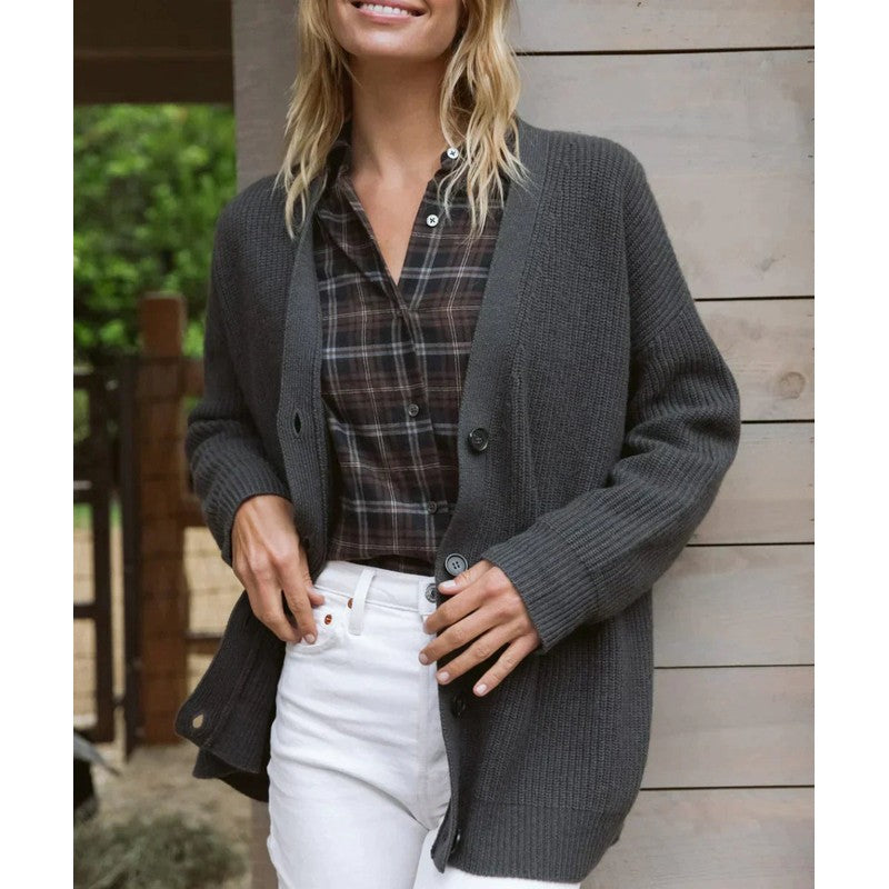 Carmina | V-Neck Button-Front Cardigan