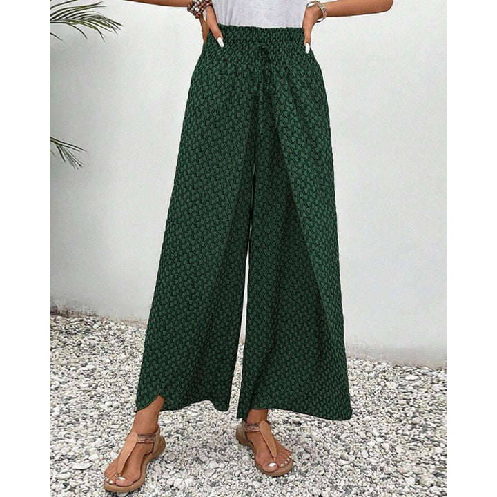 Evelyn | Geometric Print Wide-Leg Trousers