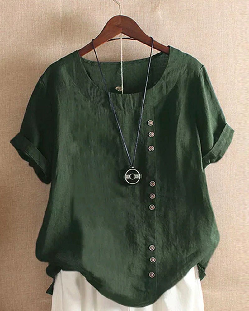 Daphne | Asymmetric Button Relaxed Top