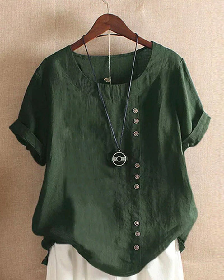 Daphne | Asymmetric Button Relaxed Top