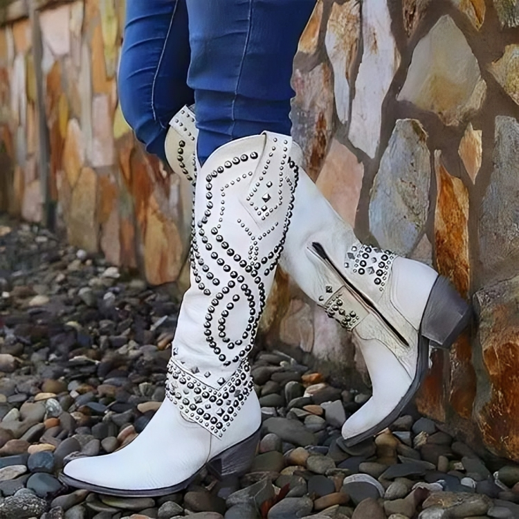 Juliet | Studded Western Knee-High Boots
