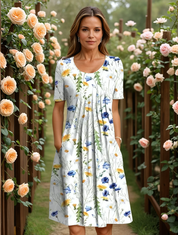 Marianne | Floral Pleated Midi Dress