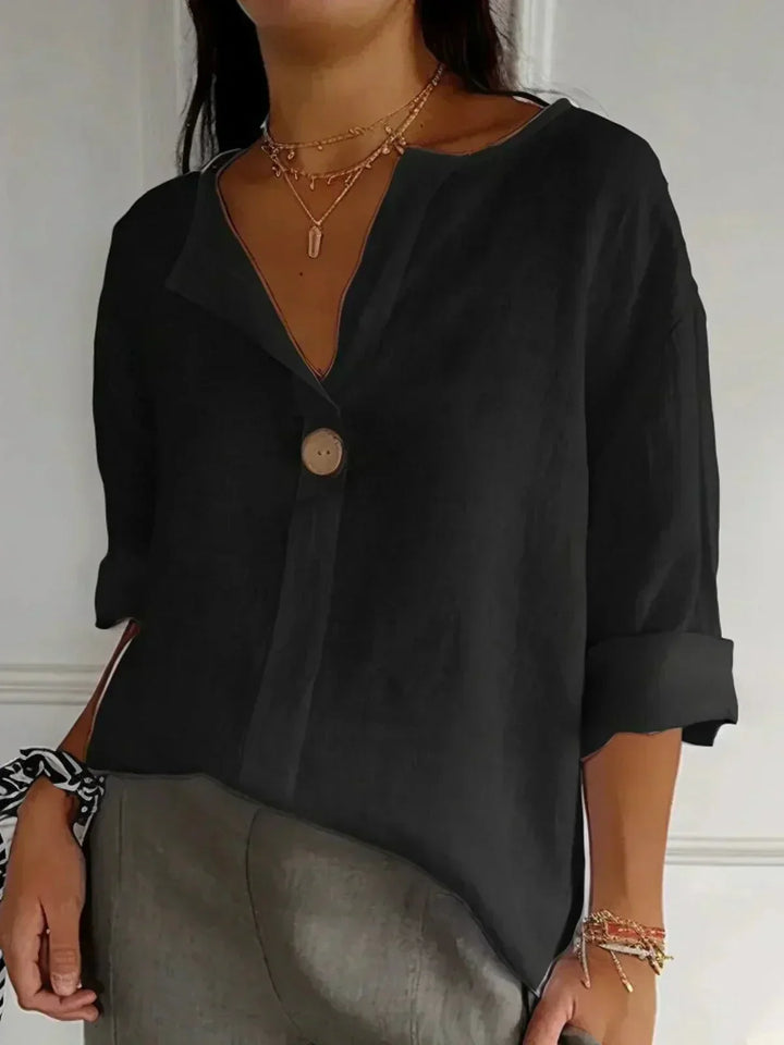 Rhian | Linen V-Neck Blouse