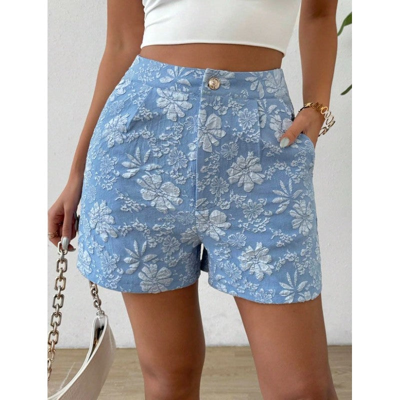Lucia | High-Waisted Shorts with Floral Pattern