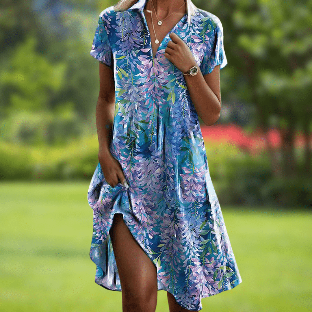Yasmin | Collared Floral Midi Dress