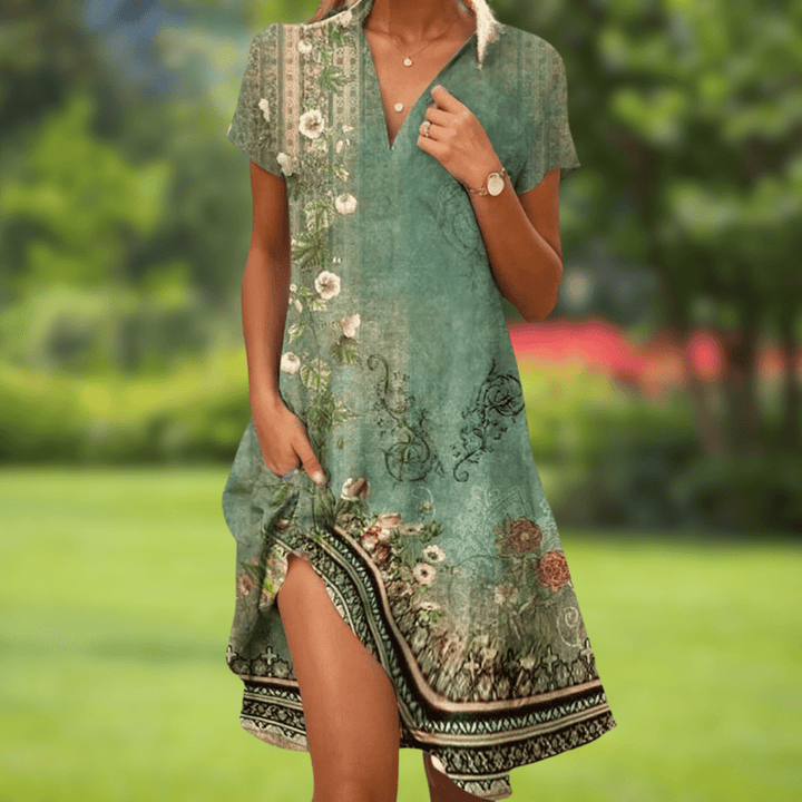 Yasmin | Collared Floral Midi Dress