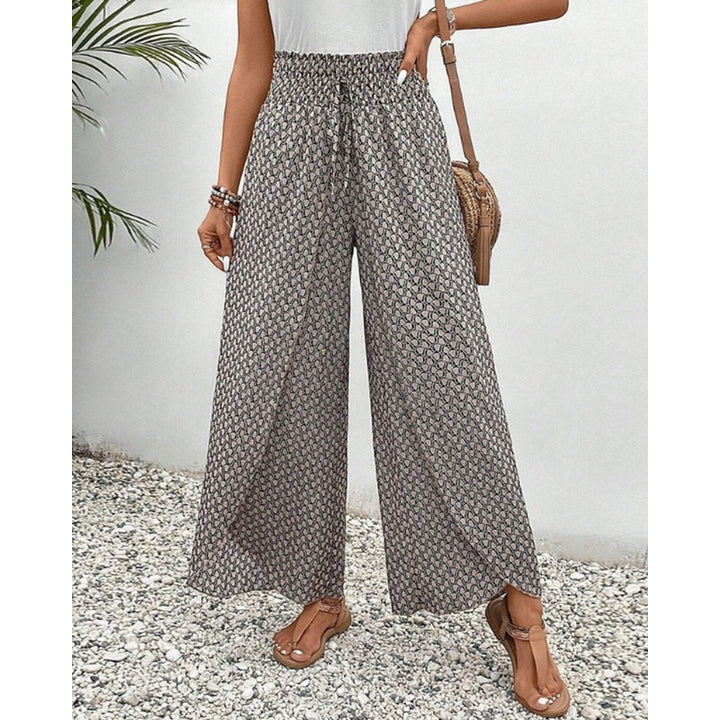 Wren | Geometric Print Wide Leg Trousers