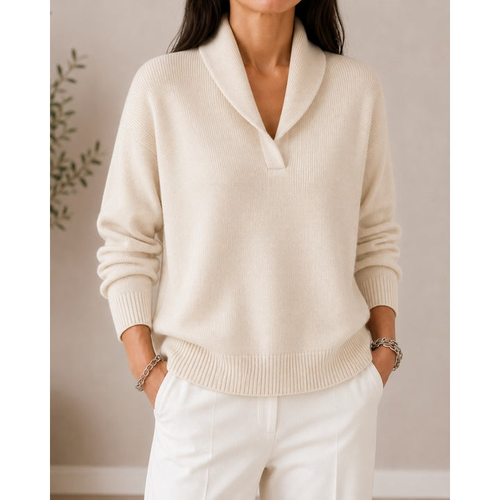 Clara | Relaxed V-Neck Long-Sleeve Sweater