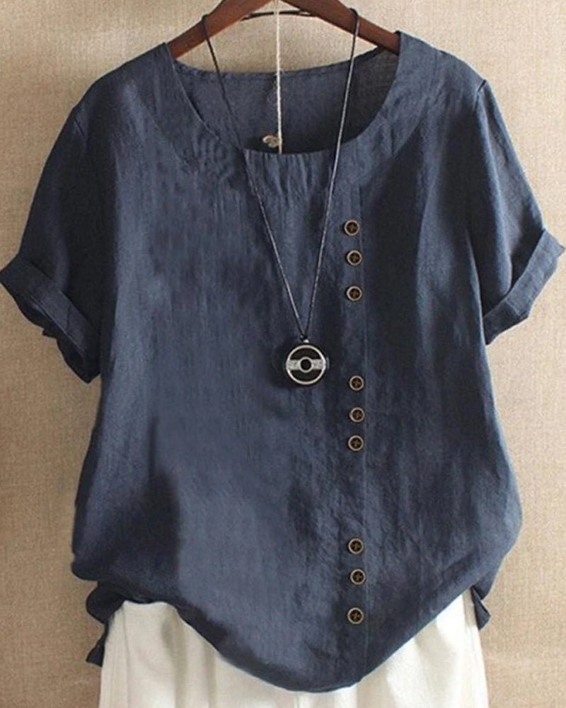 Daphne | Asymmetric Button Relaxed Top