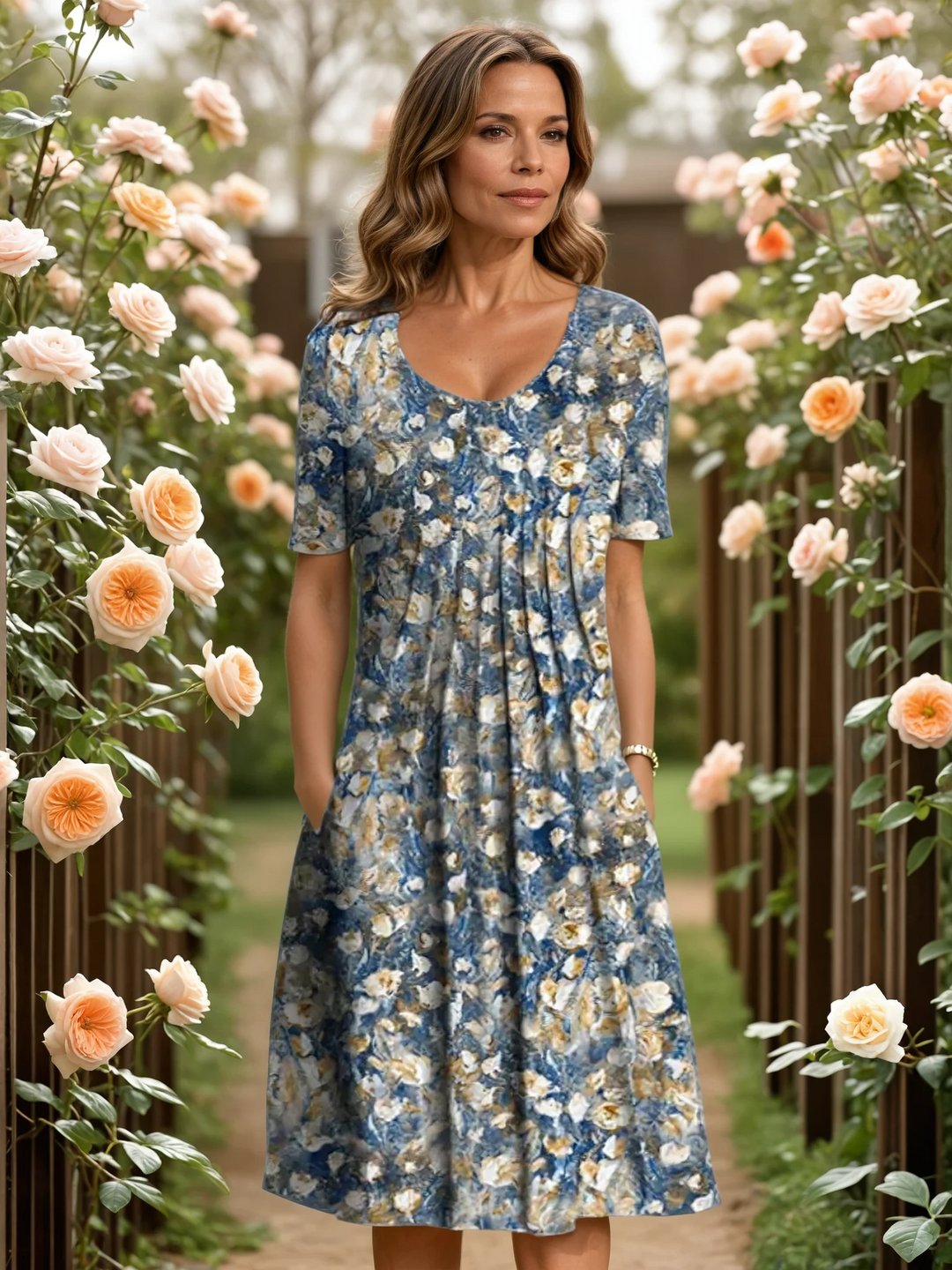 Marianne | Floral Pleated Midi Dress