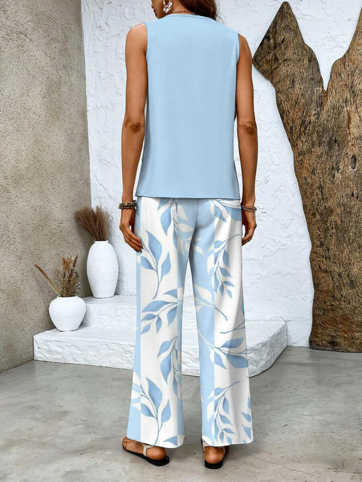 Averie | Elegant Layered Wide Leg Two Piece Summer Set