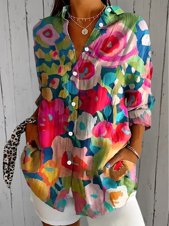 Beth | Artistic Print Blouse