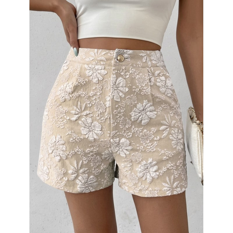 Lucia | High-Waisted Shorts with Floral Pattern