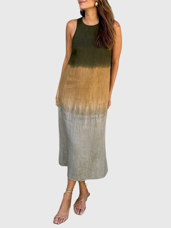 Lillian | Women's Sleeveless Ombre Gradient Midi Dress