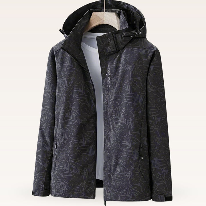Women's Jacket | Leaf Print Zip-Front Style