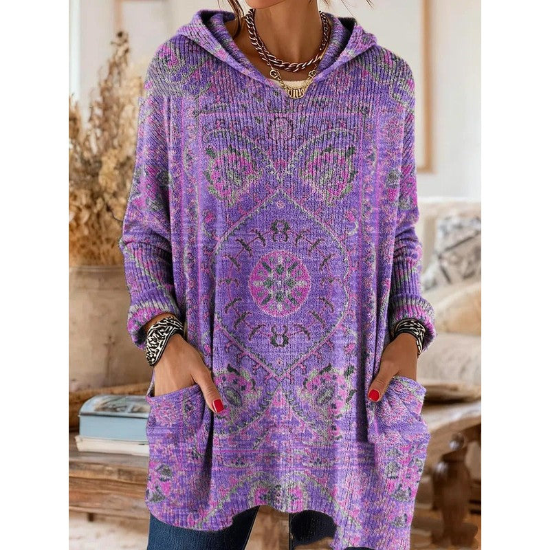 Lizzy | Retro Print Hooded Tunic
