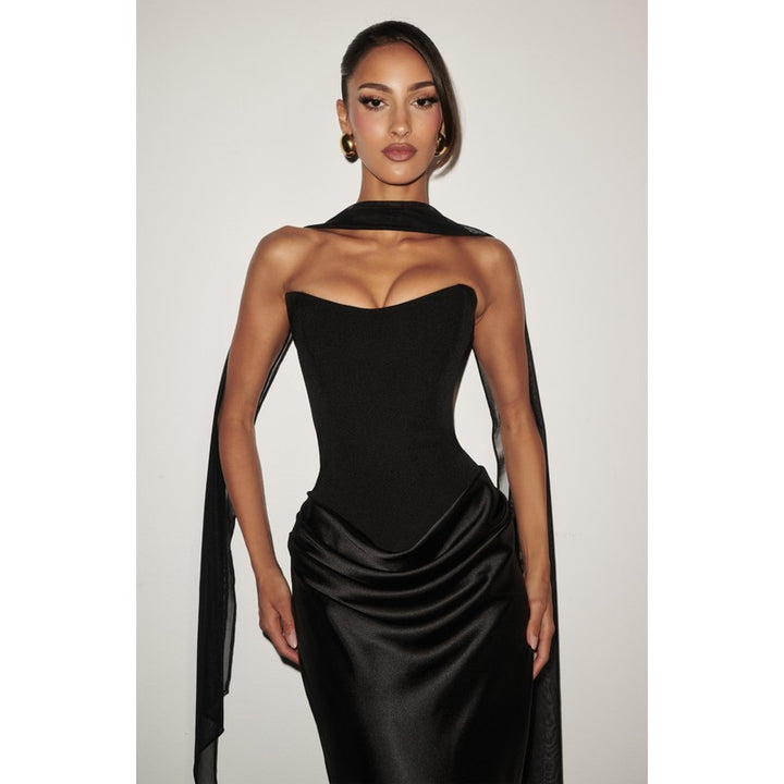 Clara | Strapless Sculpted Maxi Dress