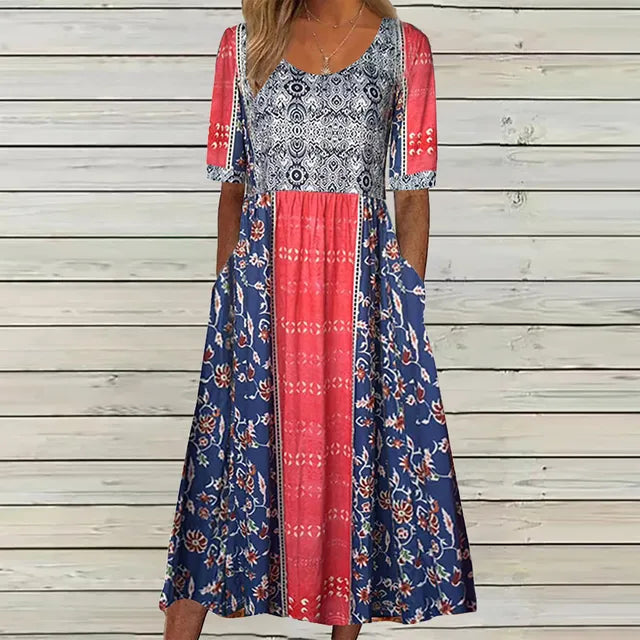 Joanna | Boho Print Midi